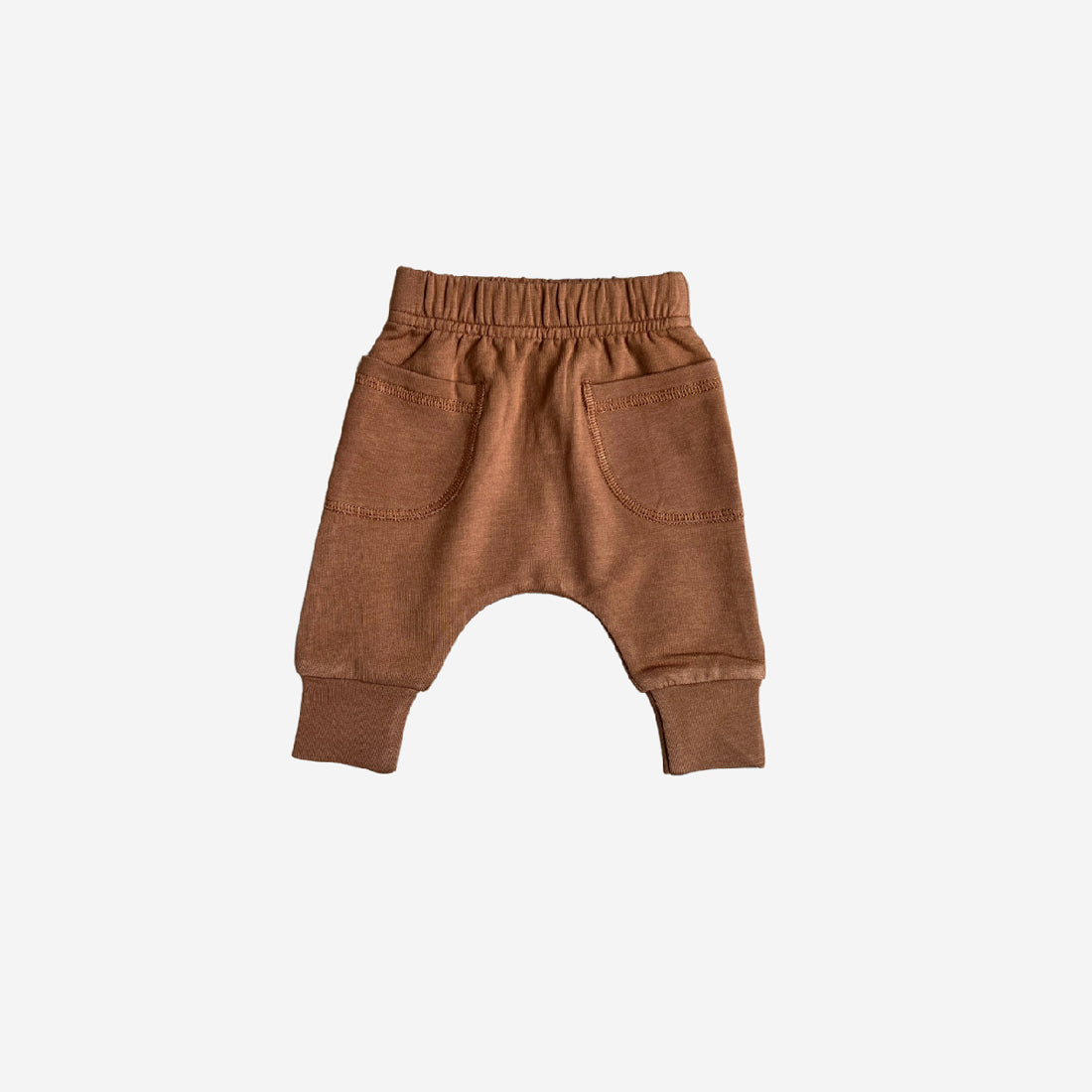 Bamboo French Terry Baby Pocket Pants - Caramel