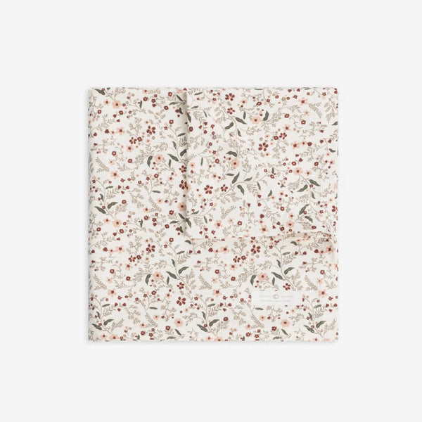 Organic Jersey Baby Swaddle Blanket - Hailey Floral Fawn