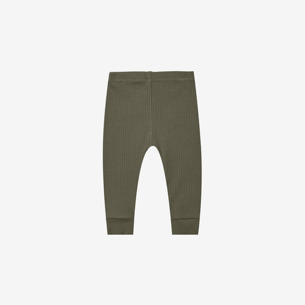 Organic Cotton Ribbed Legging - Forest