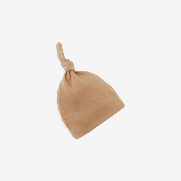 Organic Cotton Knotted Infant Hat - Tan