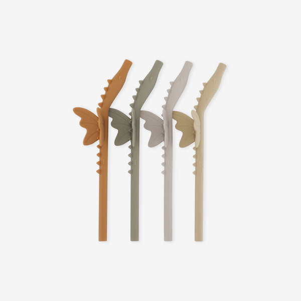Silicone Straws 4-Pack - Dragons Caramel Mix