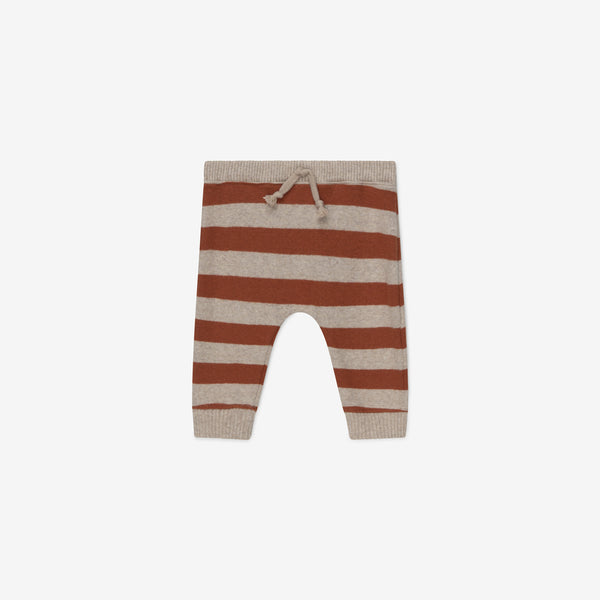 Rune Recycled Cotton Striped Baby Sweatpant - Beige/Brown