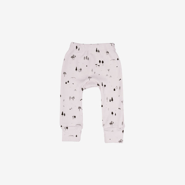 Pima Cotton Rib Baby Leggings - The Woods in Orchid Ice