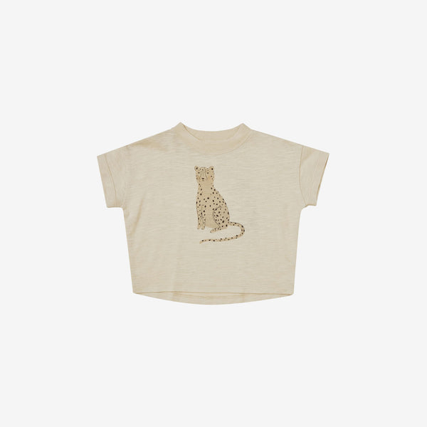 Cotton Jersey Boxy Graphic Tee - Leopard