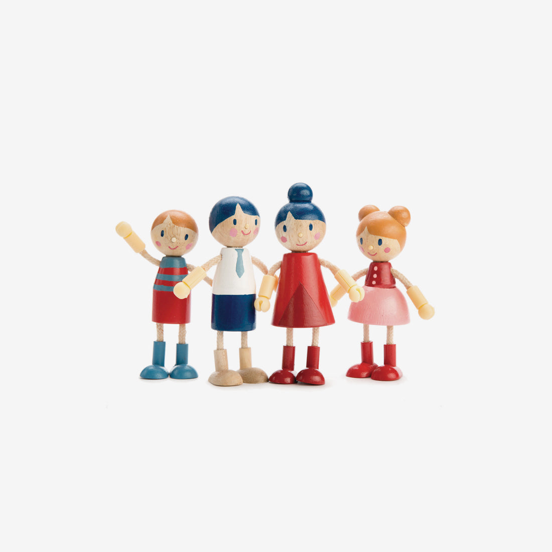 Wooden Dollhouse Doll Family