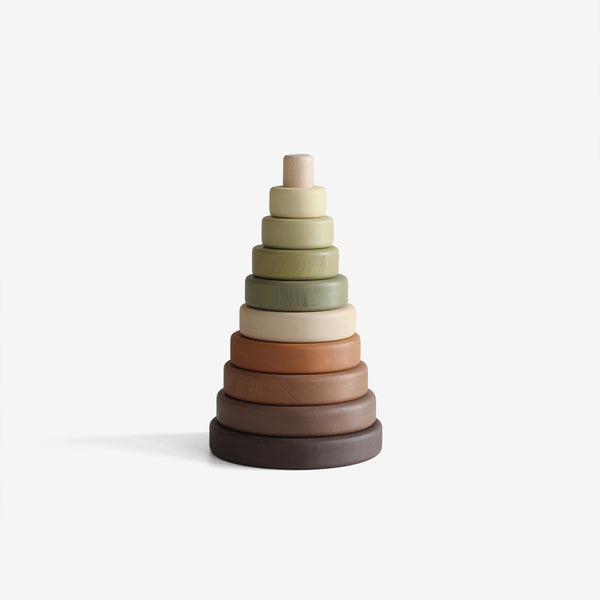 Wooden Stacking Tower - Olive